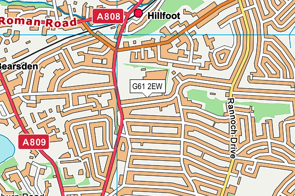 G61 2EW map - OS VectorMap District (Ordnance Survey)