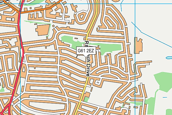 G61 2EZ map - OS VectorMap District (Ordnance Survey)