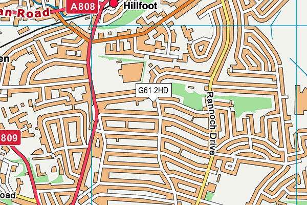 G61 2HD map - OS VectorMap District (Ordnance Survey)