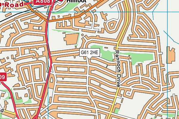 G61 2HE map - OS VectorMap District (Ordnance Survey)