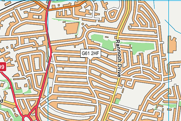 G61 2HF map - OS VectorMap District (Ordnance Survey)