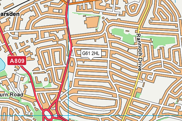 G61 2HL map - OS VectorMap District (Ordnance Survey)