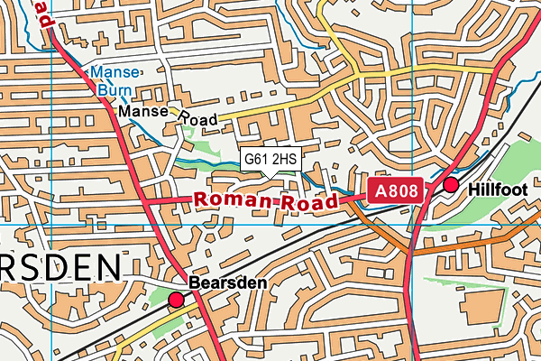 G61 2HS map - OS VectorMap District (Ordnance Survey)