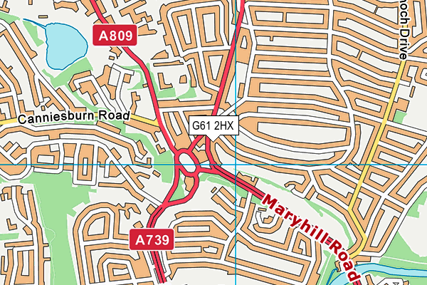 G61 2HX map - OS VectorMap District (Ordnance Survey)