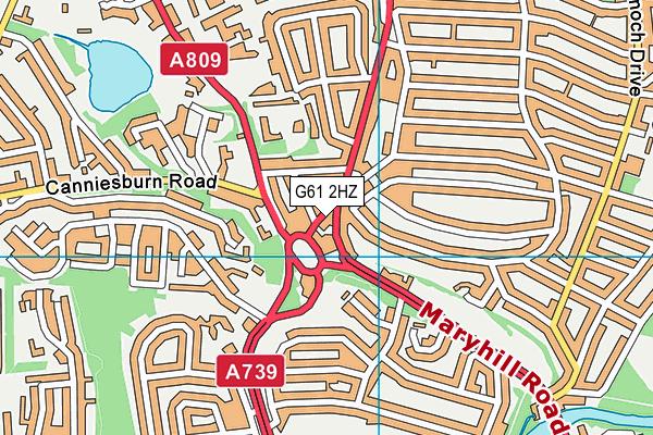 G61 2HZ map - OS VectorMap District (Ordnance Survey)