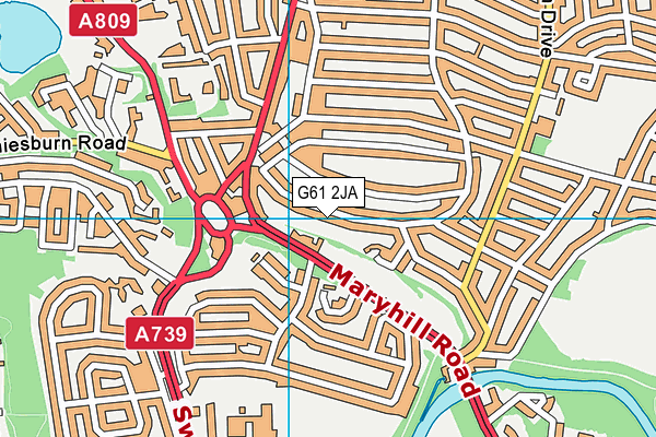 G61 2JA map - OS VectorMap District (Ordnance Survey)