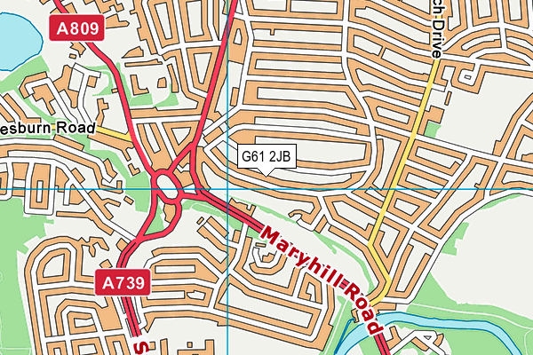 G61 2JB map - OS VectorMap District (Ordnance Survey)