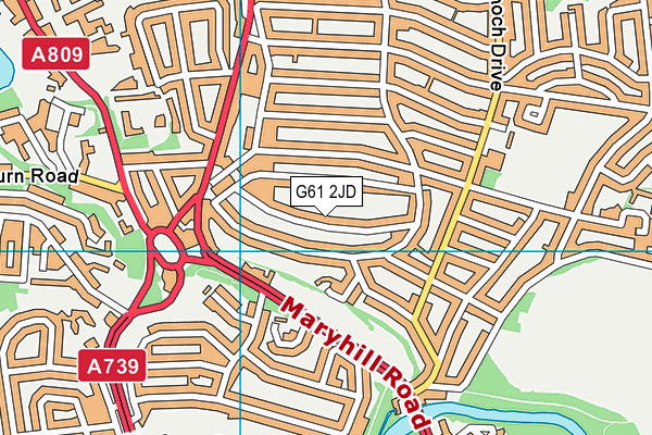 G61 2JD map - OS VectorMap District (Ordnance Survey)