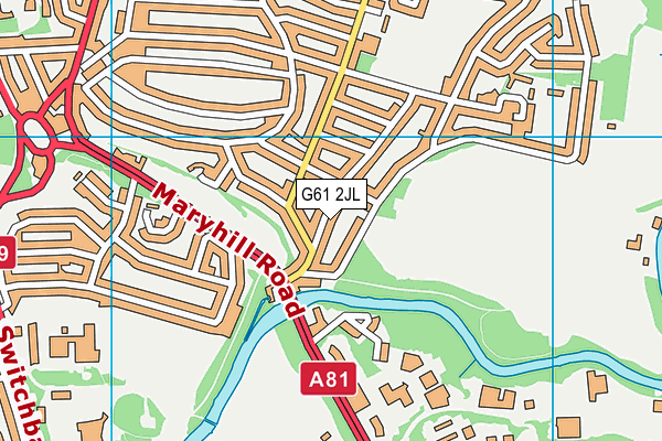 G61 2JL map - OS VectorMap District (Ordnance Survey)