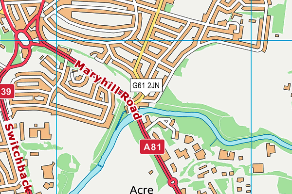 G61 2JN map - OS VectorMap District (Ordnance Survey)