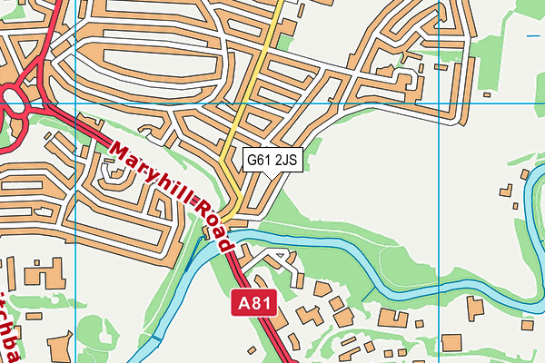 G61 2JS map - OS VectorMap District (Ordnance Survey)