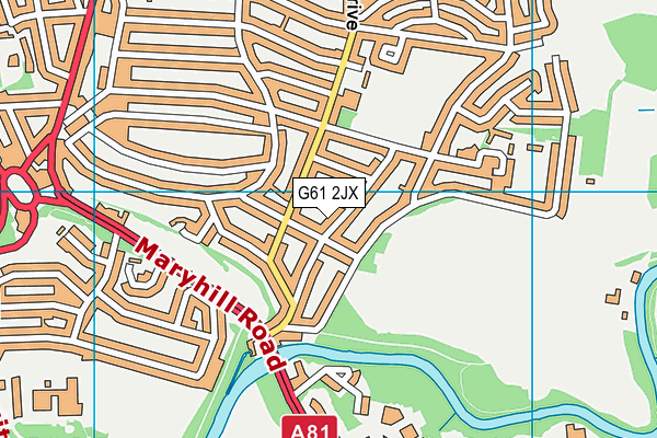 G61 2JX map - OS VectorMap District (Ordnance Survey)