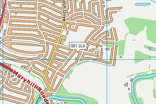 G61 2LA map - OS VectorMap District (Ordnance Survey)