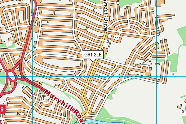 G61 2LE map - OS VectorMap District (Ordnance Survey)