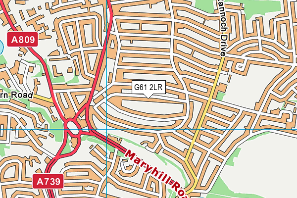 G61 2LR map - OS VectorMap District (Ordnance Survey)