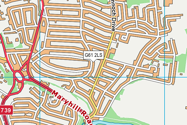 G61 2LS map - OS VectorMap District (Ordnance Survey)