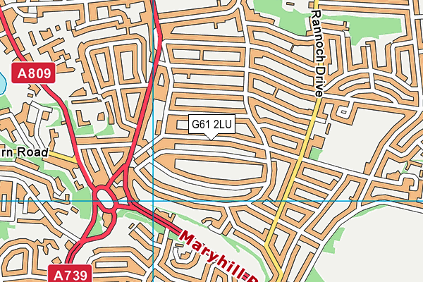 G61 2LU map - OS VectorMap District (Ordnance Survey)