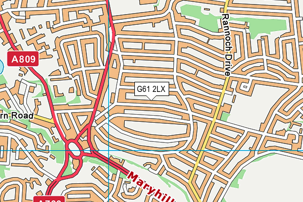 G61 2LX map - OS VectorMap District (Ordnance Survey)