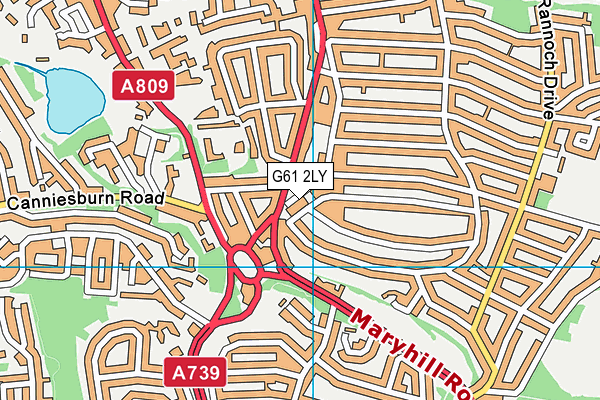 G61 2LY map - OS VectorMap District (Ordnance Survey)