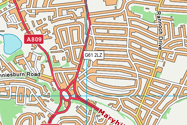 G61 2LZ map - OS VectorMap District (Ordnance Survey)