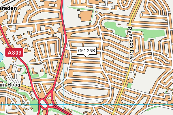 G61 2NB map - OS VectorMap District (Ordnance Survey)