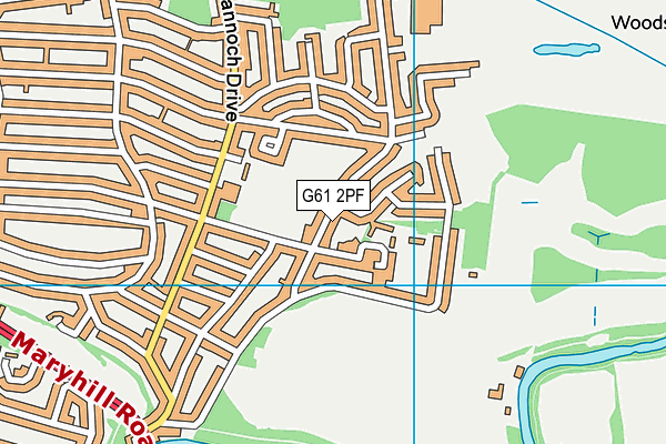 G61 2PF map - OS VectorMap District (Ordnance Survey)