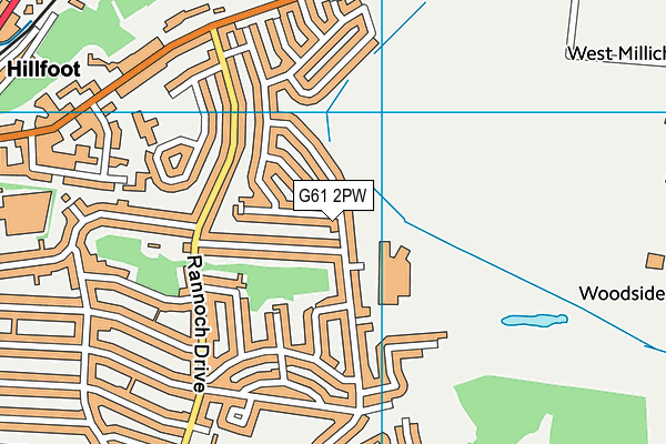 G61 2PW map - OS VectorMap District (Ordnance Survey)