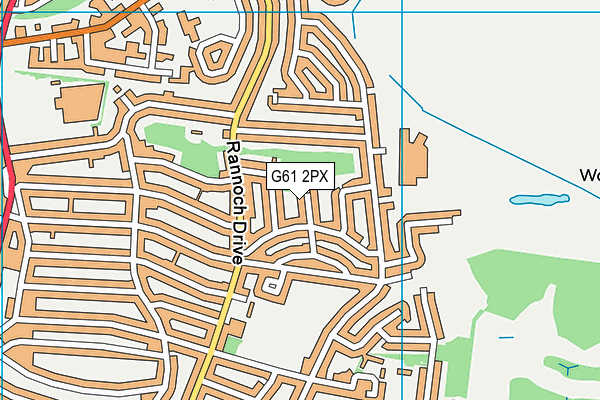 G61 2PX map - OS VectorMap District (Ordnance Survey)