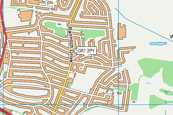 G61 2PY map - OS VectorMap District (Ordnance Survey)