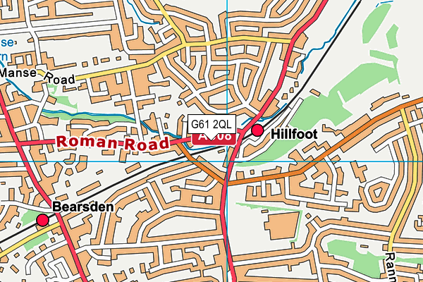 G61 2QL map - OS VectorMap District (Ordnance Survey)