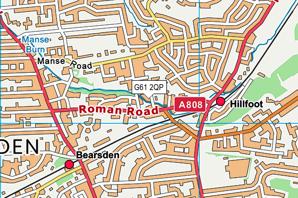 G61 2QP map - OS VectorMap District (Ordnance Survey)