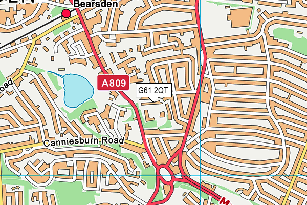 G61 2QT map - OS VectorMap District (Ordnance Survey)