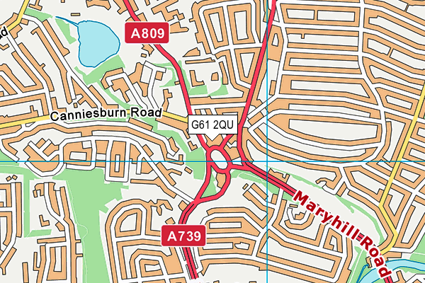 G61 2QU map - OS VectorMap District (Ordnance Survey)