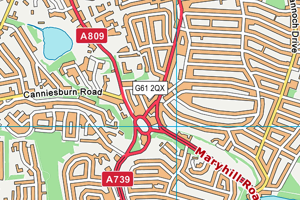 G61 2QX map - OS VectorMap District (Ordnance Survey)