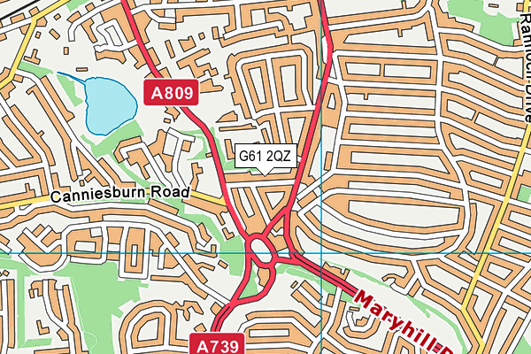 G61 2QZ map - OS VectorMap District (Ordnance Survey)