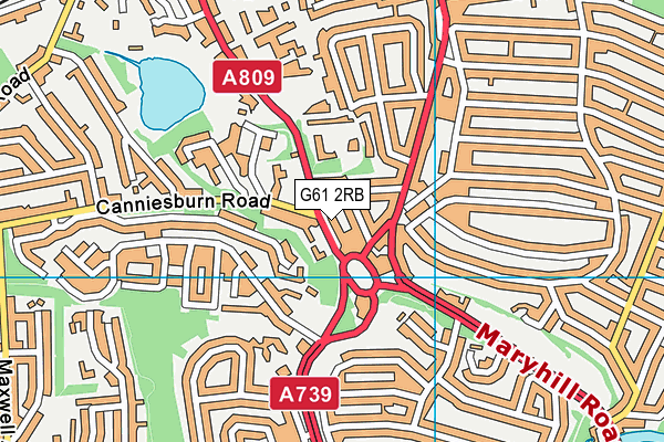 G61 2RB map - OS VectorMap District (Ordnance Survey)