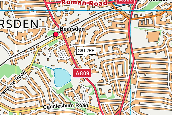 G61 2RE map - OS VectorMap District (Ordnance Survey)