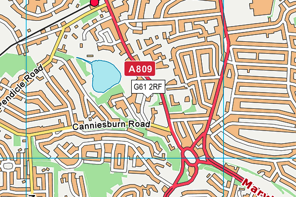 G61 2RF map - OS VectorMap District (Ordnance Survey)