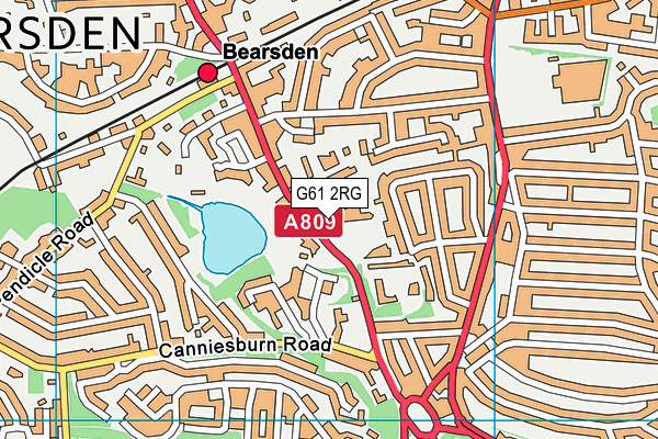 G61 2RG map - OS VectorMap District (Ordnance Survey)