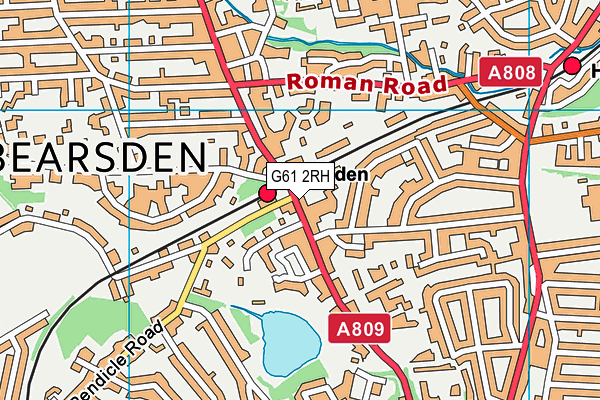 G61 2RH map - OS VectorMap District (Ordnance Survey)