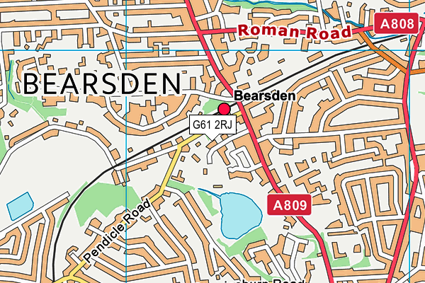 G61 2RJ map - OS VectorMap District (Ordnance Survey)