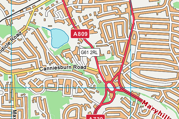 G61 2RL map - OS VectorMap District (Ordnance Survey)