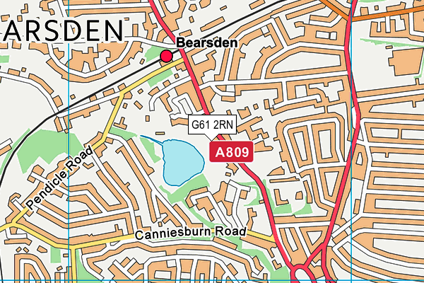 G61 2RN map - OS VectorMap District (Ordnance Survey)