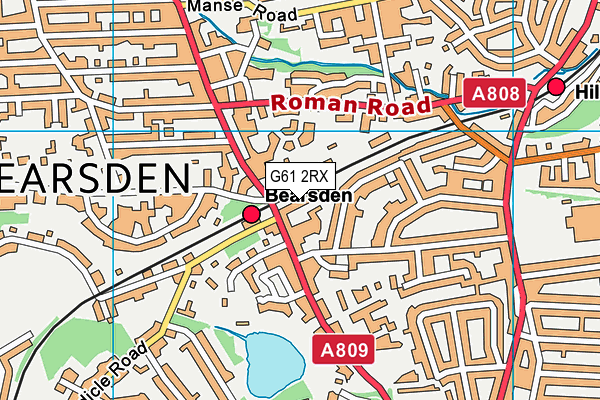 G61 2RX map - OS VectorMap District (Ordnance Survey)