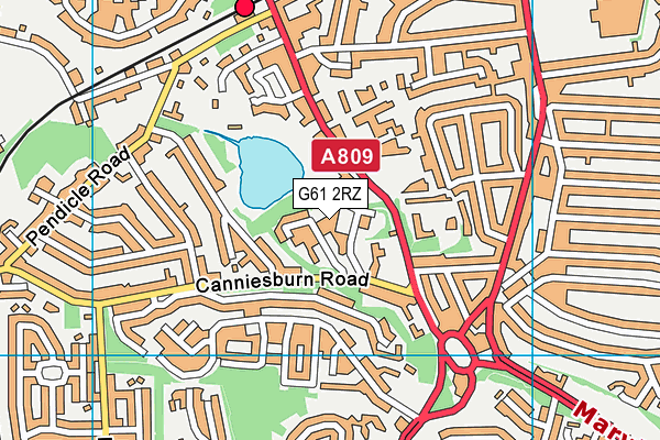 G61 2RZ map - OS VectorMap District (Ordnance Survey)