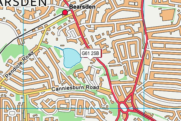 G61 2SB map - OS VectorMap District (Ordnance Survey)