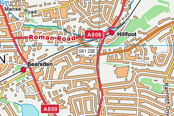 G61 2SE map - OS VectorMap District (Ordnance Survey)