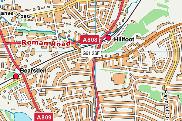 G61 2SF map - OS VectorMap District (Ordnance Survey)