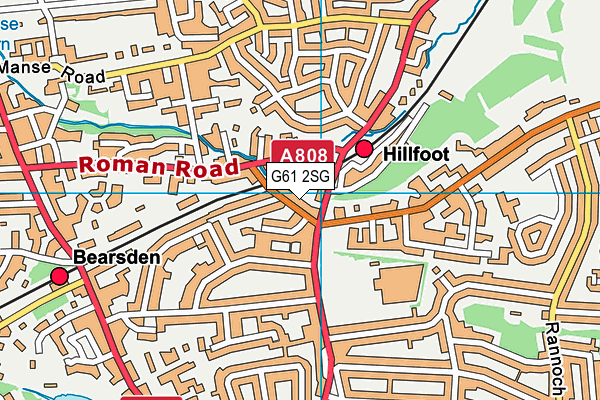 G61 2SG map - OS VectorMap District (Ordnance Survey)