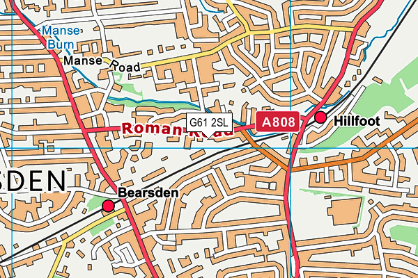 G61 2SL map - OS VectorMap District (Ordnance Survey)